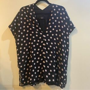 Vici Collection Size Small Black & White Polka Dot Blouse